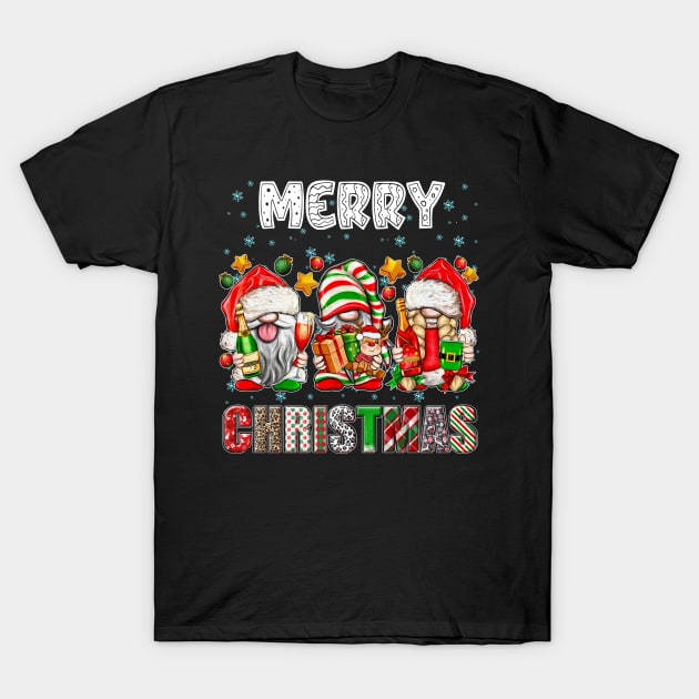 Merry Christmas Gnome Family Funny Xmas Tree Women Men Kids T-Shirt by JennyArtist